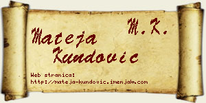Mateja Kundović vizit kartica
